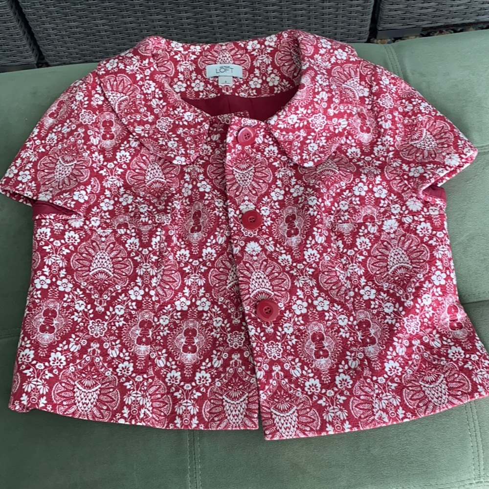 Ann Taylor LOFT Jacquard Cropped Jacket